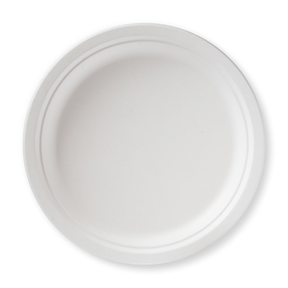 Susty Party 50-Count Heavy-Duty 10-Inch Compostable Sugarcane Plates