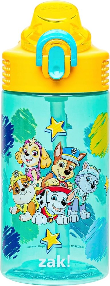 Zak Designs PAW Patrol Sage Water Bottle For School or Travel, 16oz Durable