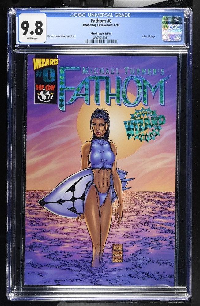 Fathom 0 CGC 9.8 Wizard Special Edition Prism foil logo.