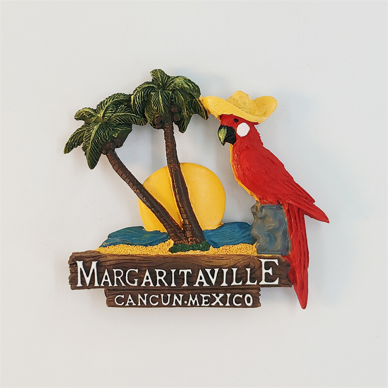 MARGARITAVILLE Fridge Magnet Refrigerator Sticker Resin Cancun Mexico Souvenir