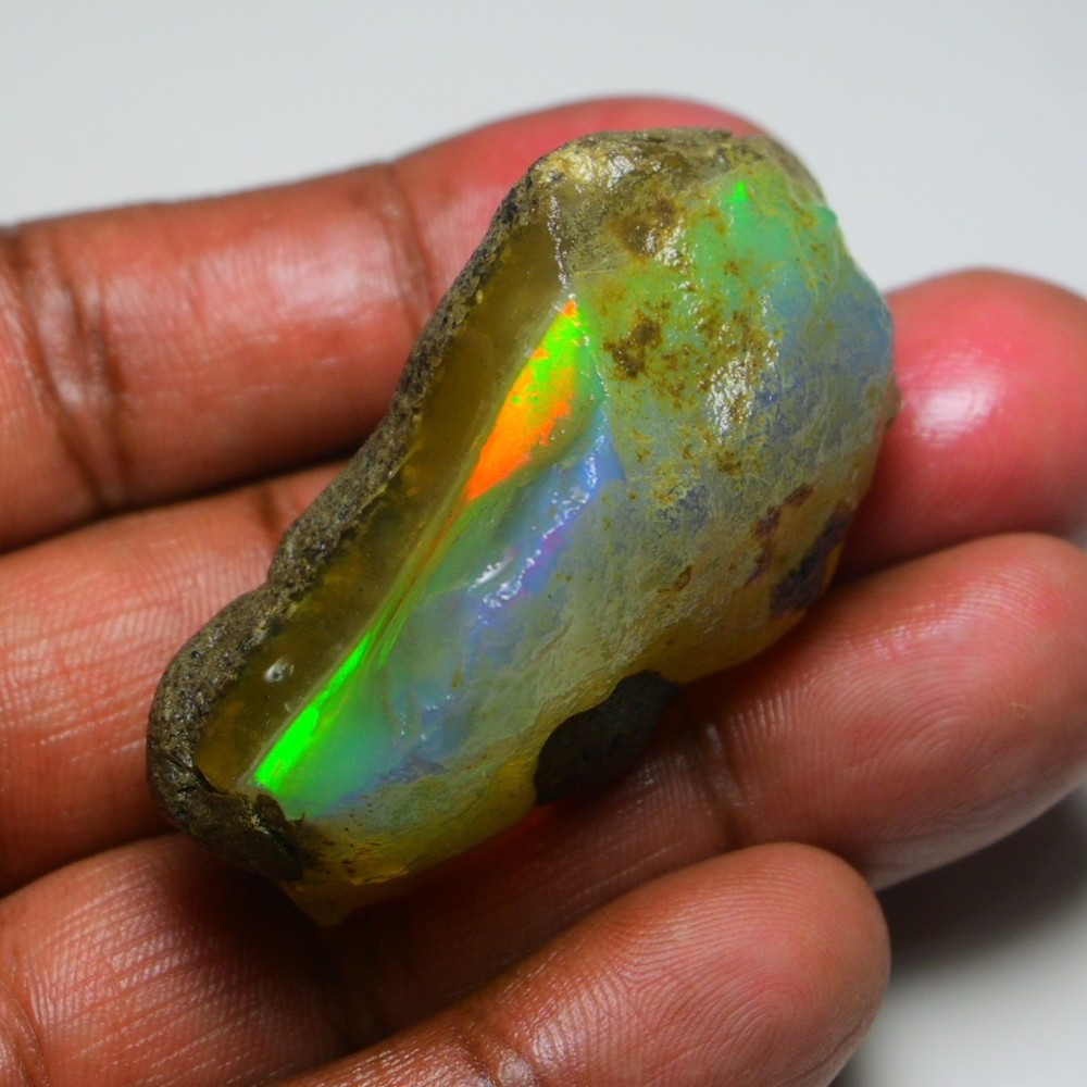 HUGE 171.40 Cts Natural Ethiopian Opal Rough - Multi Fire Welo Opal Raw Crystal