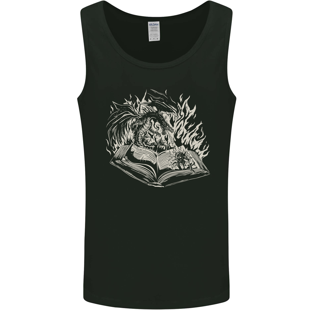 A Dragon & Book Mens Vest Tank Top