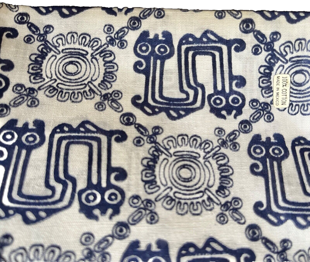 Aztec COATL Snake Sun Cotton Bandana 20x20 White Black Made in Mexico