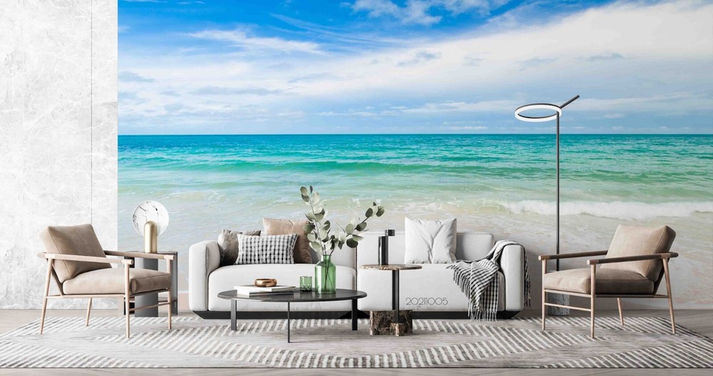 3D Blue Sky Sea Beach Wall Murals Wallpaper Murals Wall Sticker