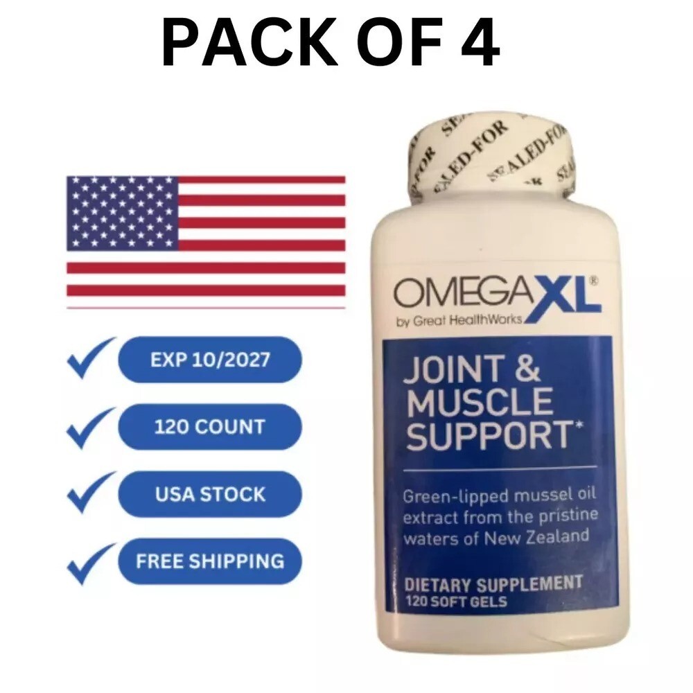 4x Omega XL 120 Capsules - Green Lipped Mussel Omega 3 - New Zealand