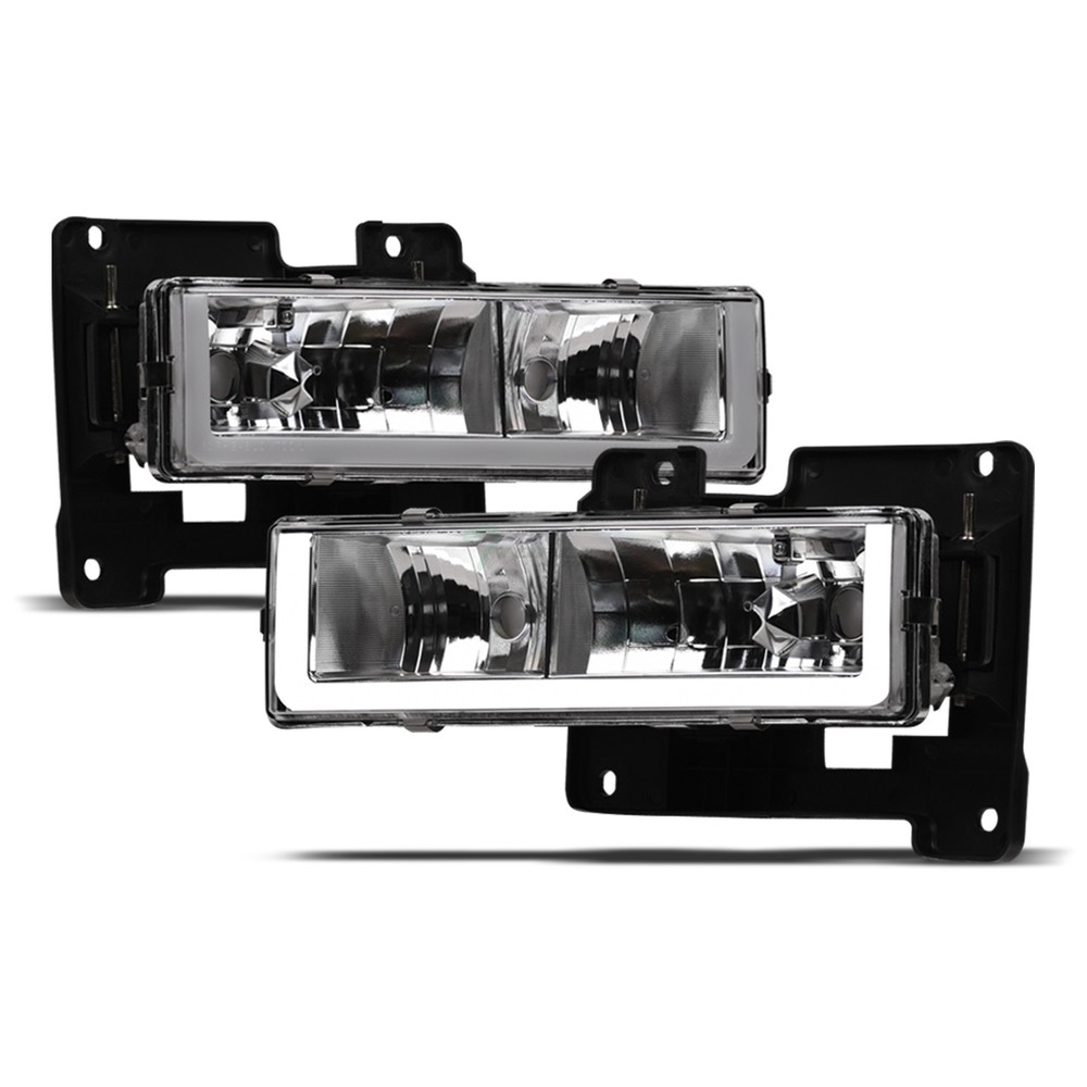 Topline For 1992-1999 C/K Suburban/Tahoe/Yukon LED Strip Bar Headlights - Chrome
