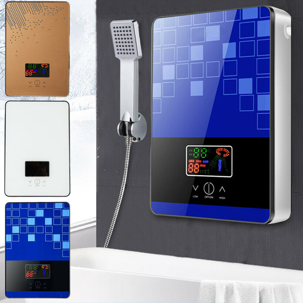 4500W Instant Electric Tankless Water Heater Faucet Tap Bathroom Shower 30-55℃