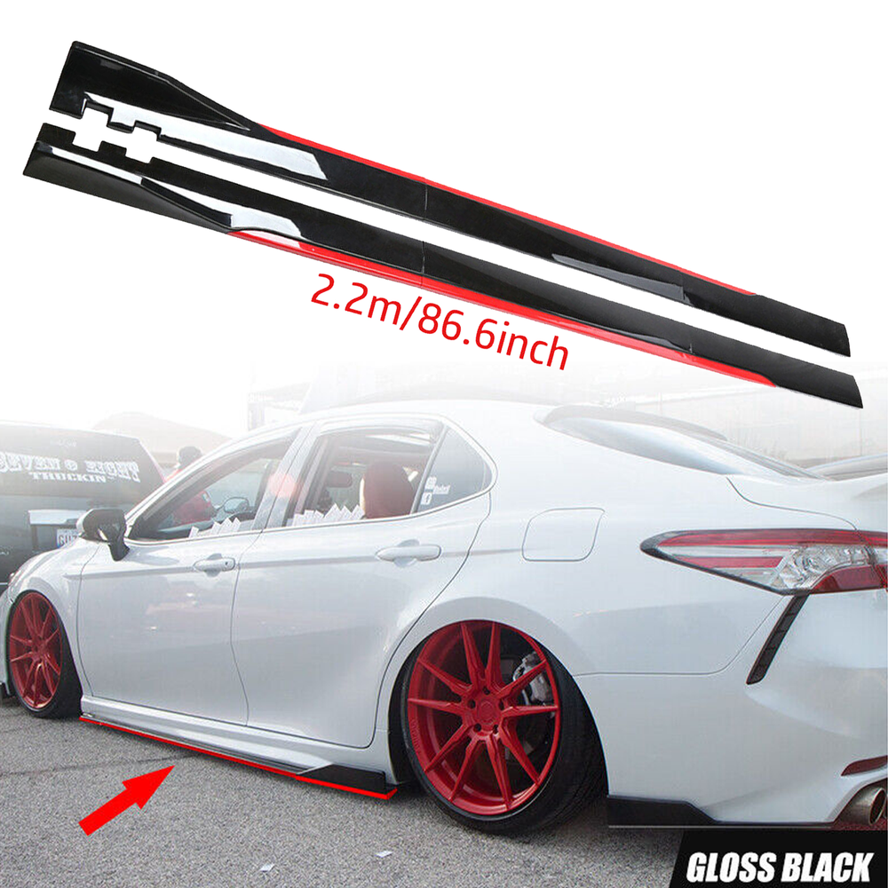 For Camry LE SE Side Skirt Extension Body Kit Splitter Spoiler Glossy Black