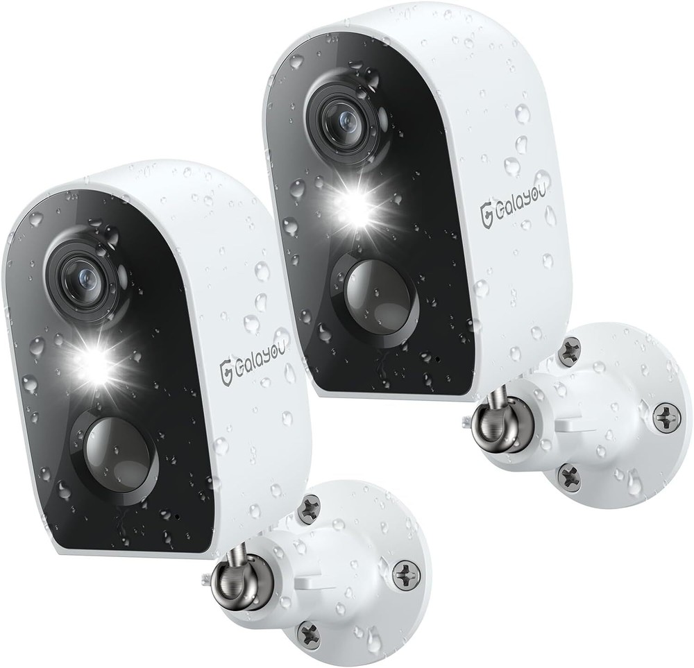 2.4GHz WiFi 2K Outdoor Security Camera 2-Pack – Battery Powered Wireless