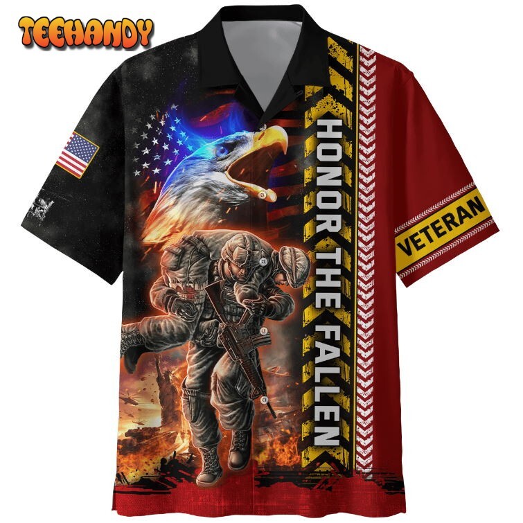 Eagle Honor The Fallen 3D All Over Printed US Veteran Hawaiian Shir