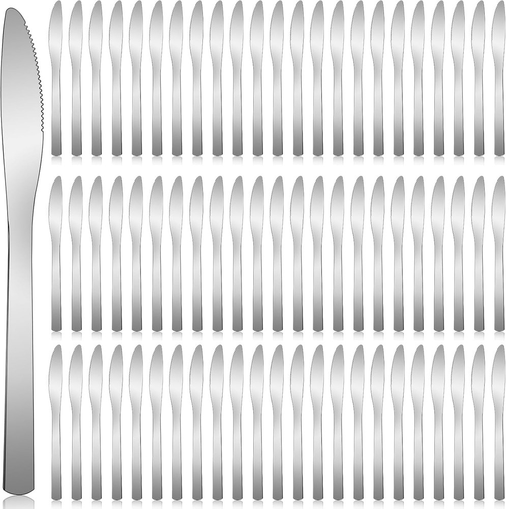 Gisafai 150-Piece Stainless Steel Dinner Knives Set, 8.3-Inch Spreader Knives for Restaurants, Catering, or Home Use, Durable & Dishwasher Safe