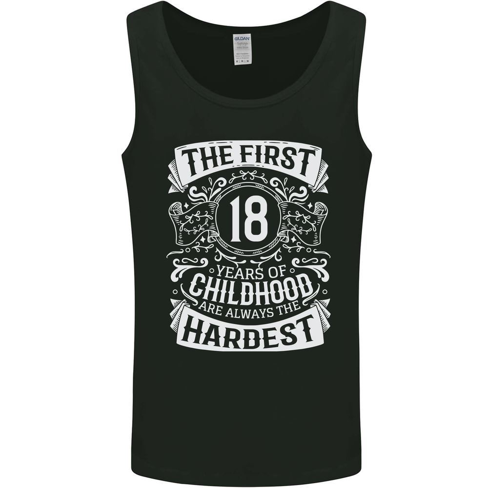 First 18 Years of Childhood Funny 18th Birthday Mens Vest Tank Top