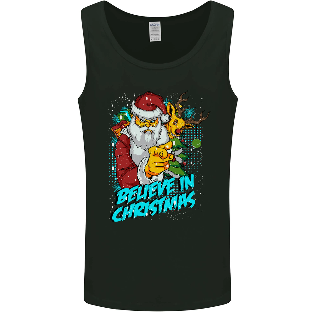 Believe in Christmas Funny Santa Xmas Mens Vest Tank Top
