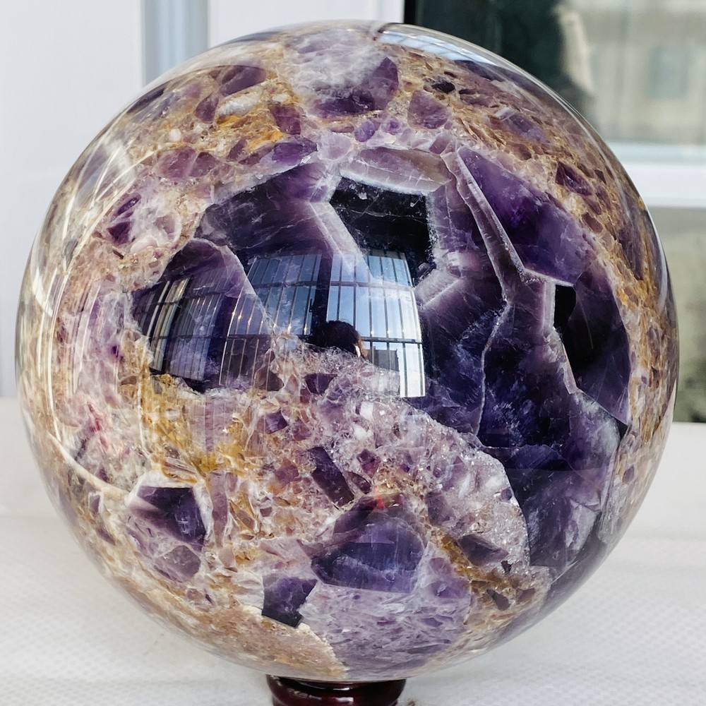 Natural Amethyst Quartz Crystal Sphere Ball Healing 4260G