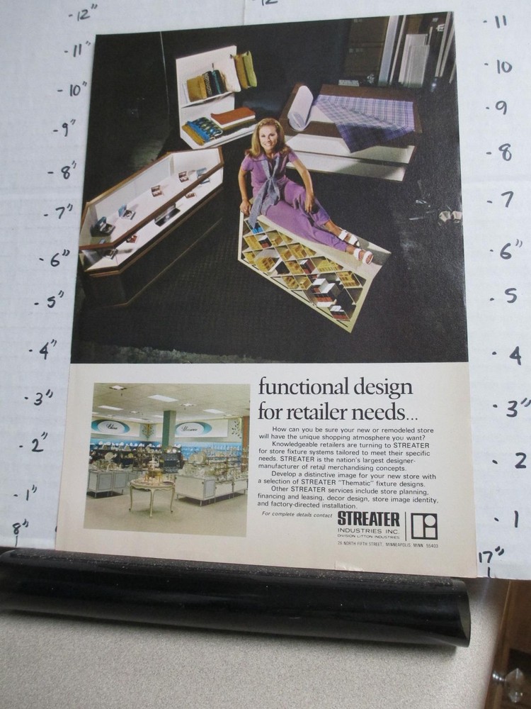 magazine ad 1970 STREATER retail store display fixtures case dinnerware jewelry