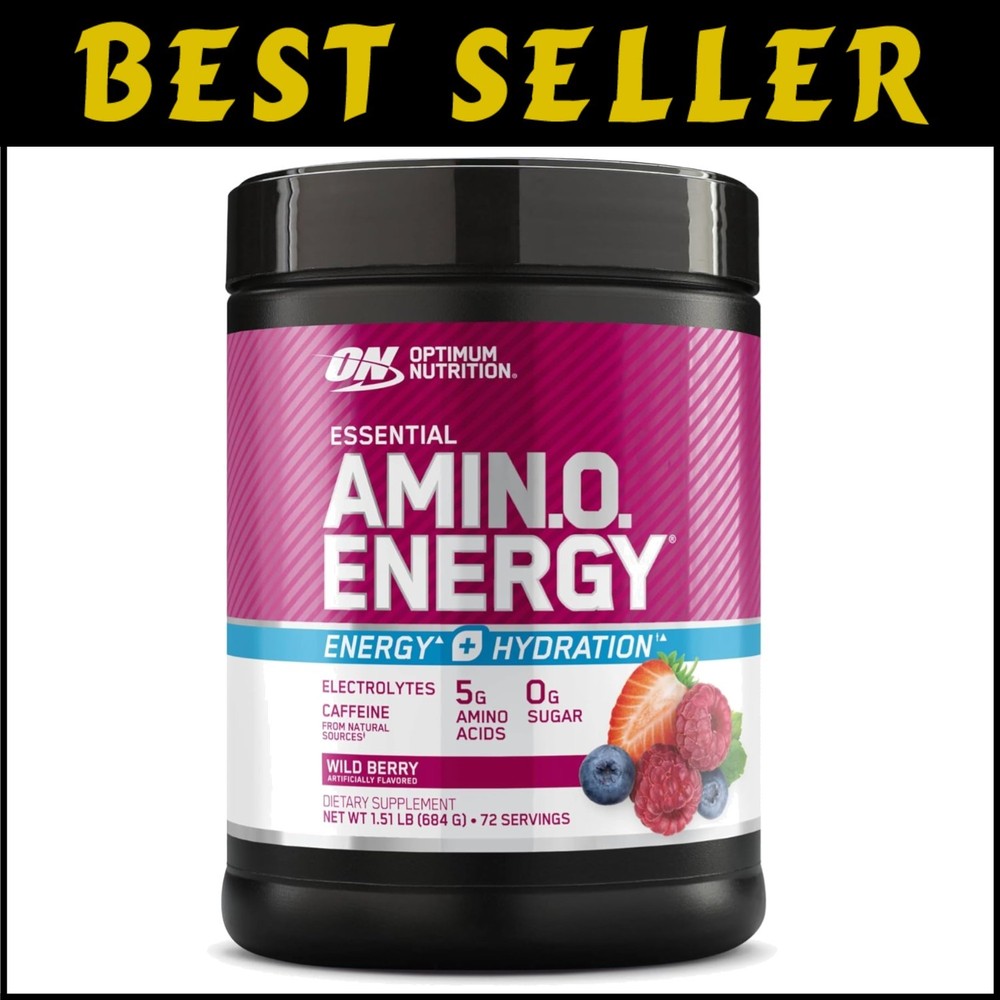 72-Serving Amino Energy Powder with Electrolytes in Wild Berry Flavor