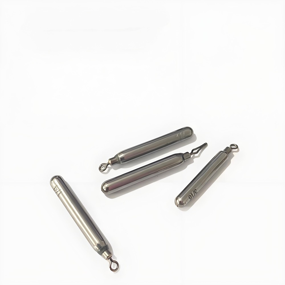 10PIC Tungsten Free-Rig Weights-Cylinder Sinkers 1/8-1oz, Lead-Free Bass Fishing