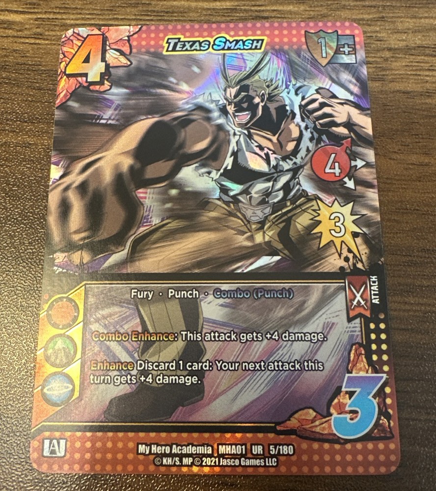 Texas Smash UR Foil My Hero Academia CCG 1st Edition 5/180 Universus TCG Card