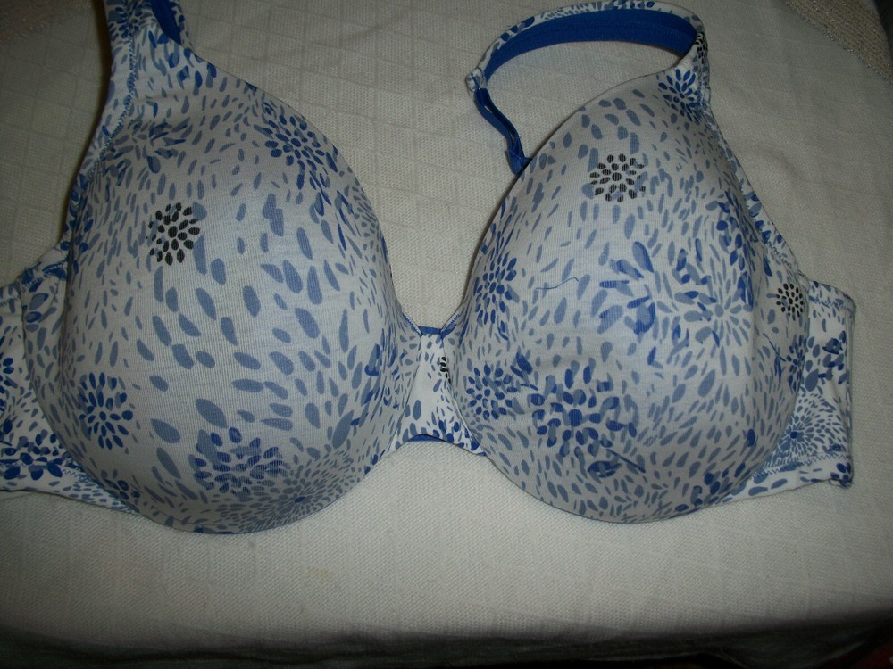 COMFORT CHOICE UNDERWIRE BRA SIZE 42D STYLE 27-1322-0 BLUE FLORAL COLOR NWOT