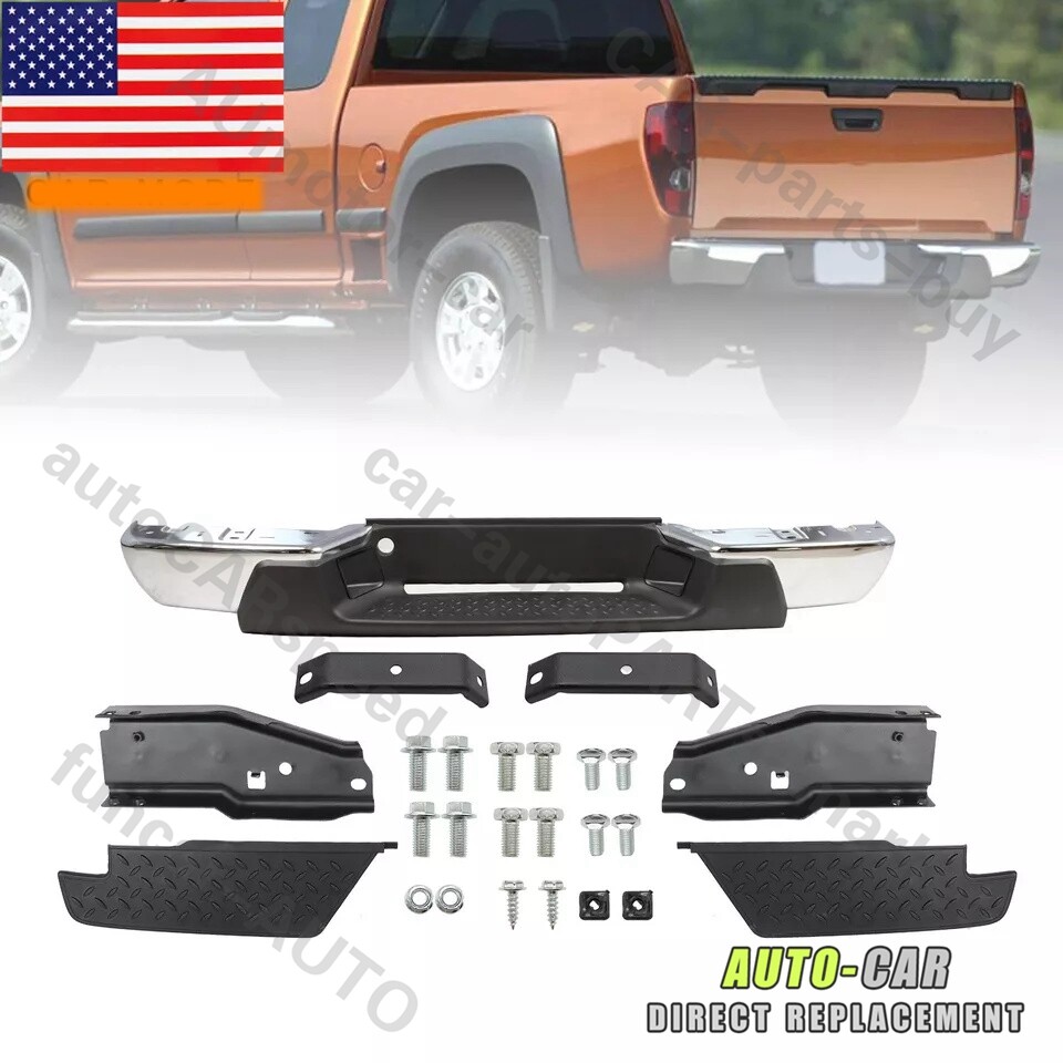Chrome Rear Steel Bumper For 2004-2007 Chevy Colorado GMC Canyon