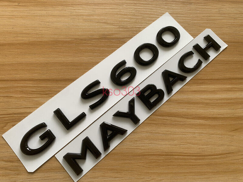 Gloss Black GLS600 Maybach Number Trunk Letters Badge Emblems Sticker For Benz
