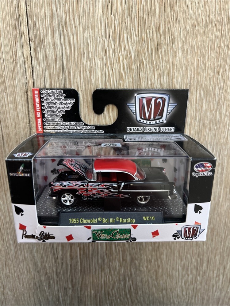 M2 Machines 55 1955 Chevrolet Bel Air Hardtop Wild-Cards Chevy Car WC10 15-56 Bl