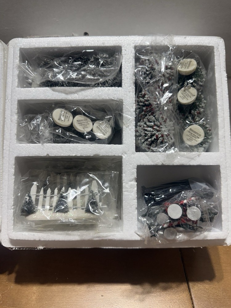 Hawthorne Rudolph Christmas Town Mini Trees Bushes and Fences Set