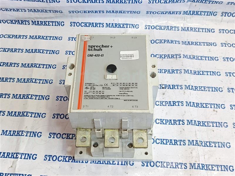 Sprecher+Schuh CA6-420-EI Electric Contactor AC-1 1000V 540 A 30Days Warranty