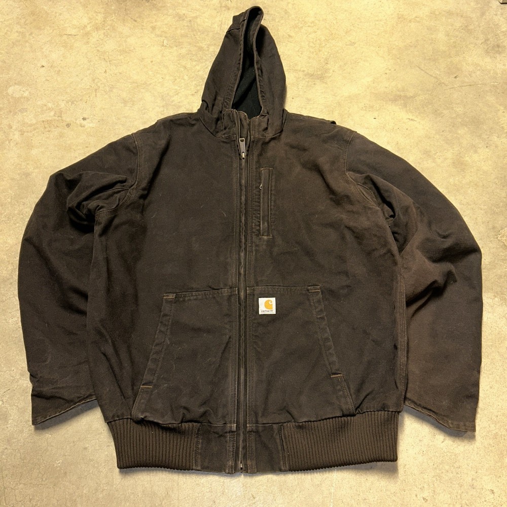 Vintage 90s Brown Faded Carhartt Jacket for Men Size L
