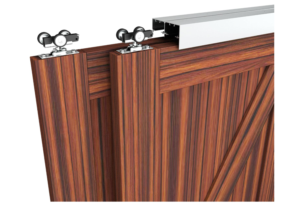 Heavy Duty 5FT Aluminum Double Bypass Sliding Closet Door Track Kit Hardware