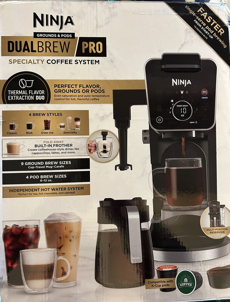 Ninja DualBrew Pro Specialty 12-Cup Coffee Maker, 4 Brew Styles & Frother (NIB)