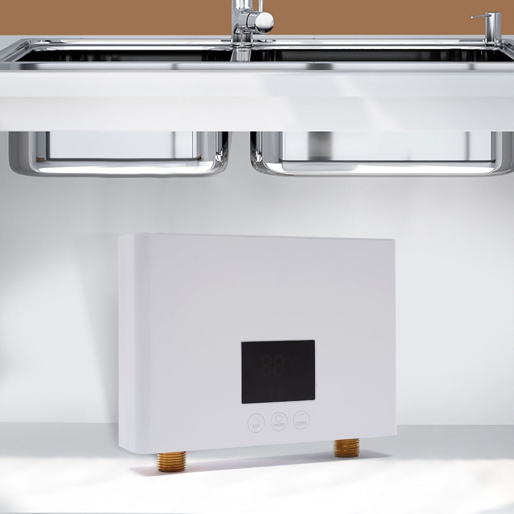 110V Kitchen Electric Hot Tankless Water Heater Shower Instant Heater Bathroom