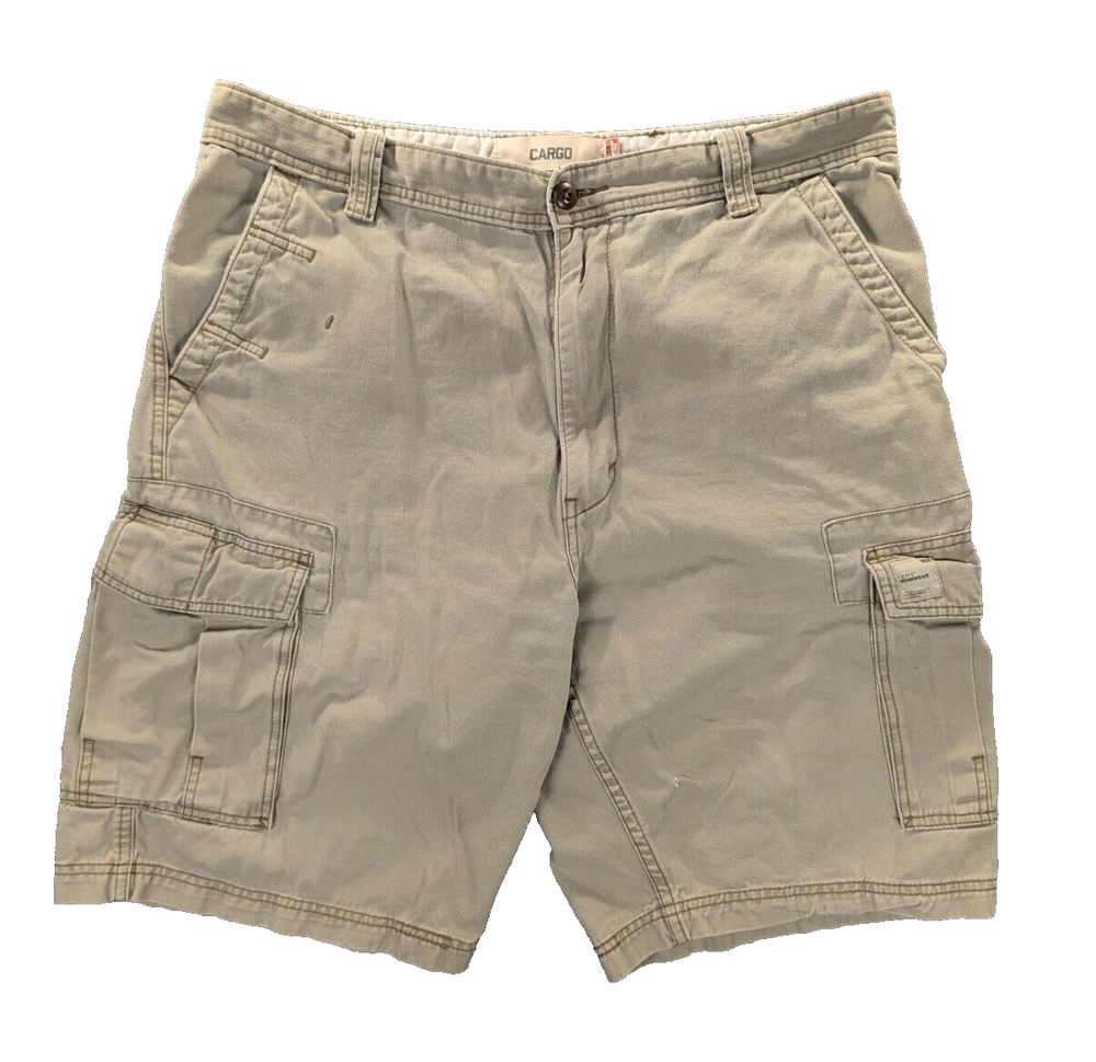 Levi's Workwear Cargo Shorts 38 Men's Khaki 100% Cotton Utility Outdoor Comfort