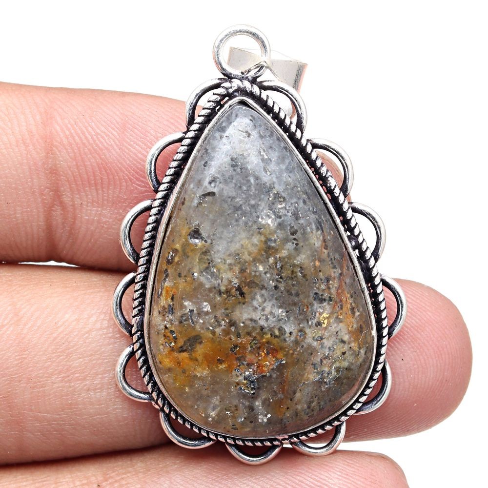 Rutile Quartz Pendant Handmade Silver Jewelry Gift For Women 2 Inch