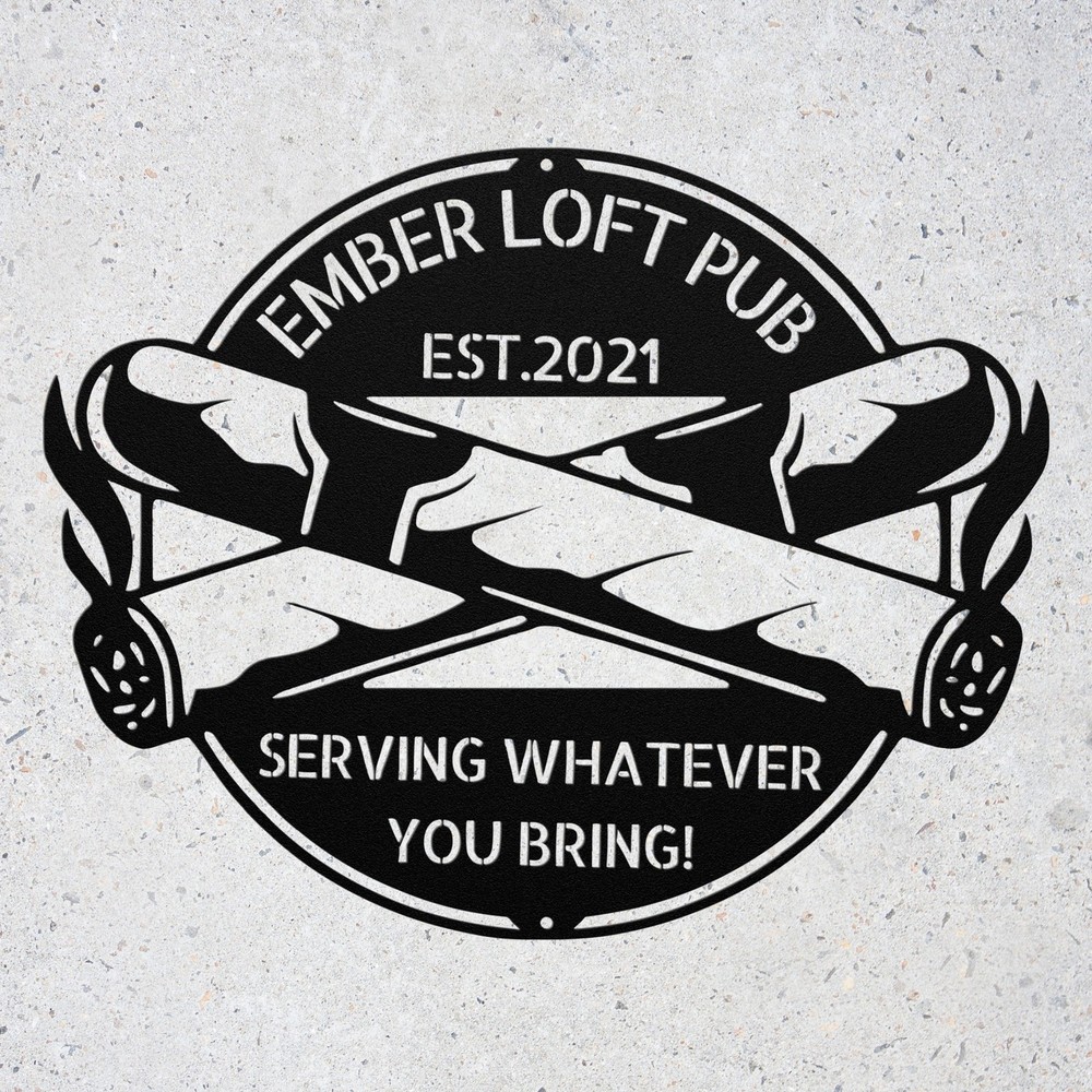 Personalized Cigar Metal Art Sign Custom Lounge Wall Decor Smoking Room Bar Gift