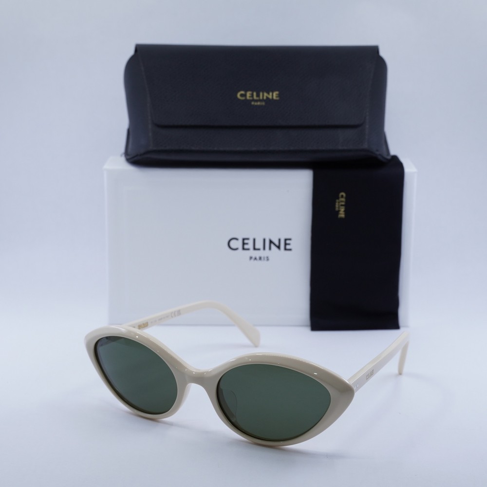 Celine CL40264U Shiny Ivory Khaki 57-20-140 Sunglasses Authentic New