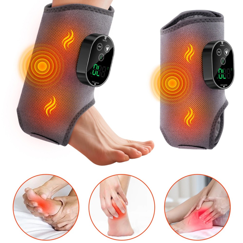 Red Light Therapy Ankle Massager Pain Relief 3 Vibration Modes and 6 Heat Levels
