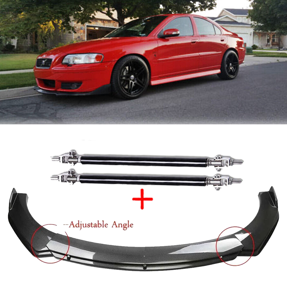 Carbon Fiber Front Bumper Lip Spoiler for Volvo S40 S60 S70 S80 Body Kit