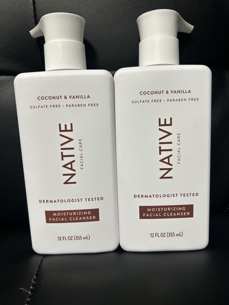 2-Pack Native Coconut Vanilla Moisturizing Facial Cleanser 12oz