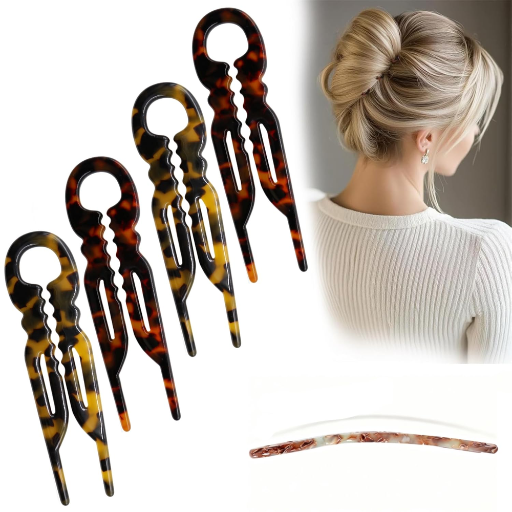Prestige French Hair Pins - Serrated Anti-Slip Design, Curved Angle for Better H