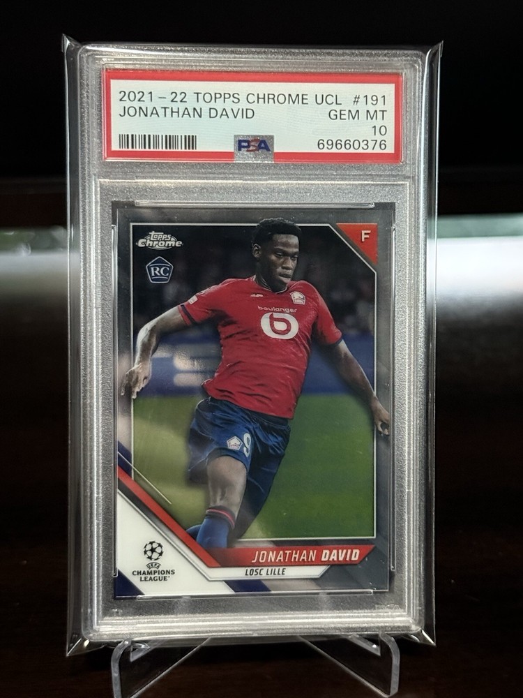 2021-22 Topps Chrome UCL #191 Jonathan David RC Rookie PSA 10 GEM MINT