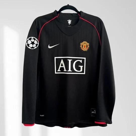 Manchester United 2007/08 Ronaldo #7 Away Black Long Sleeve all Size