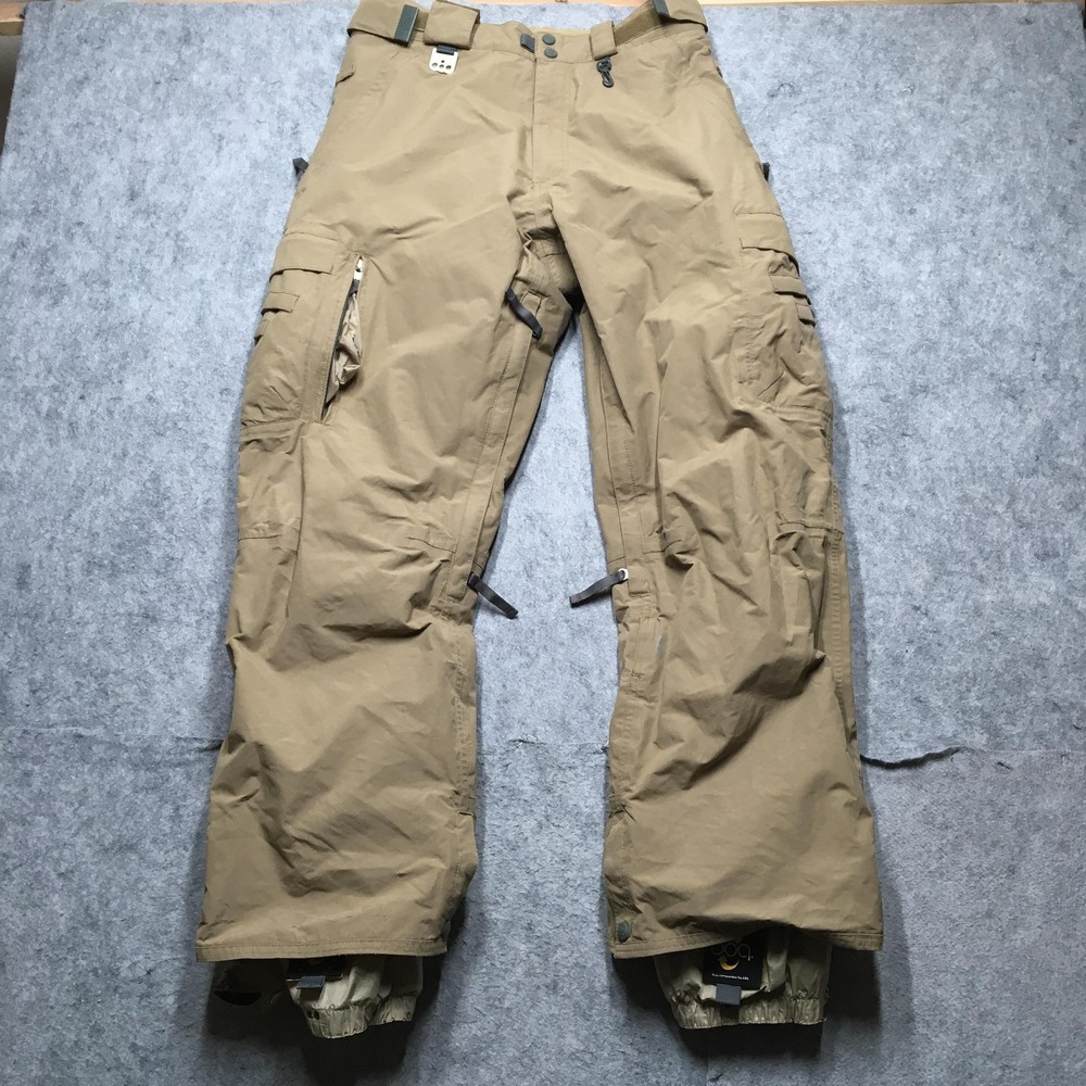 686 SMARTY Tech Snow Pants Mens Small Beige Insulated Ski Boa Adjustable Lined