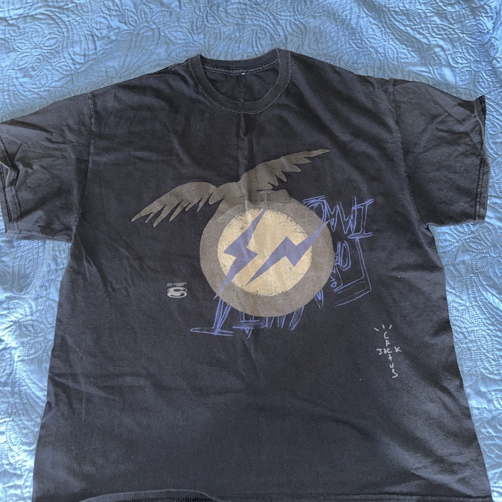 Cactus Jack x Fragment 2021 T Shirt Travis Scott Black Mens M Double Sided