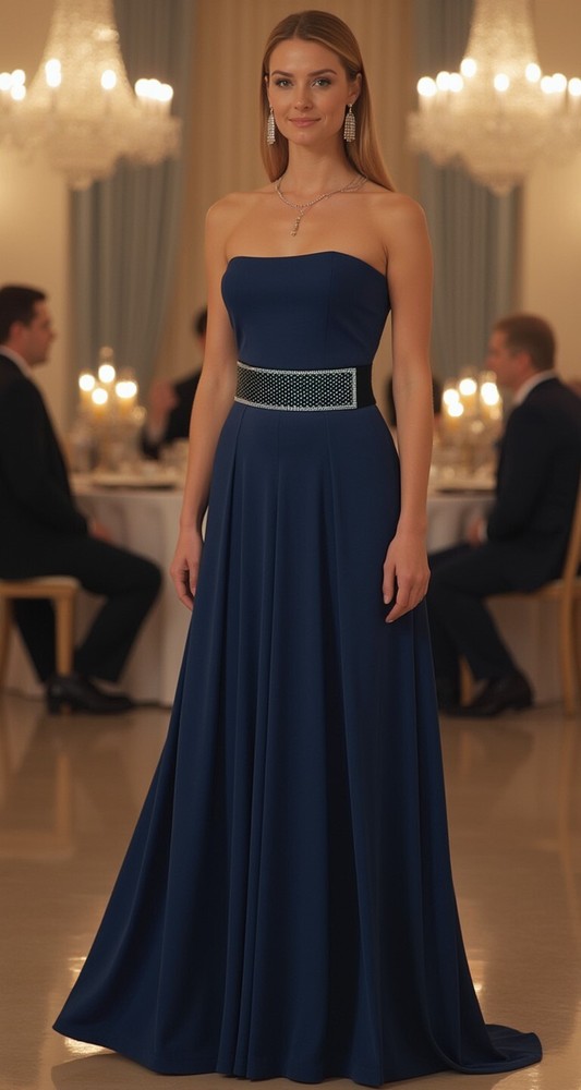 Women New Years Eve Hot Belt Black Elastic Waistband Bling Long Plate Buckle S M-image