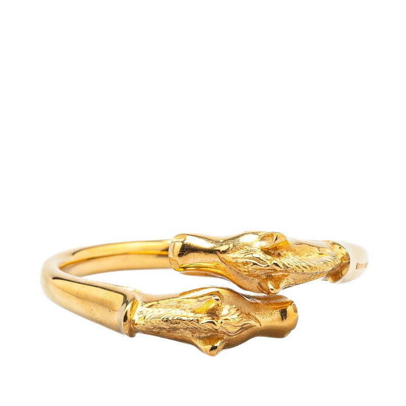 Hermes Cheval Horse Double Head Bangle Gold Plated 191736