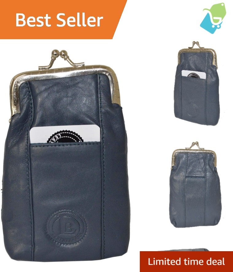 Genuine Leather Slim Cigarette Case & Lighter Holder in Navy Blue - Perfect Gift