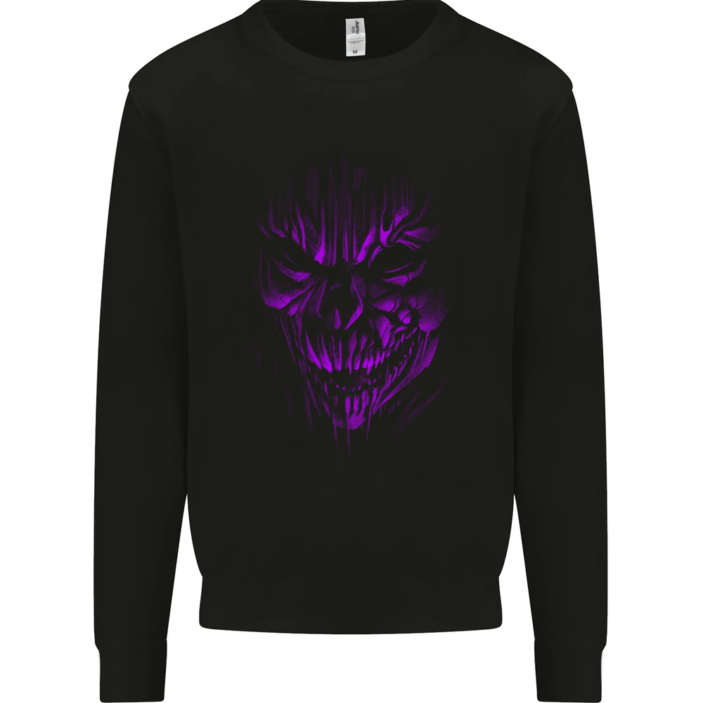 Demon Skull Devil Satan Grim Reaper Gothic Mens Sweatshirt Jumper