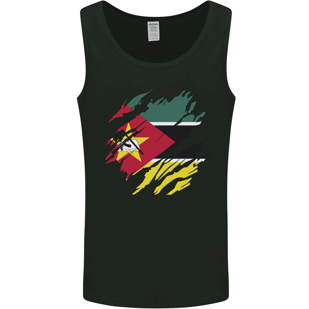 Torn Mozambique Flag Mozambican Day Football Mens Vest Tank Top
