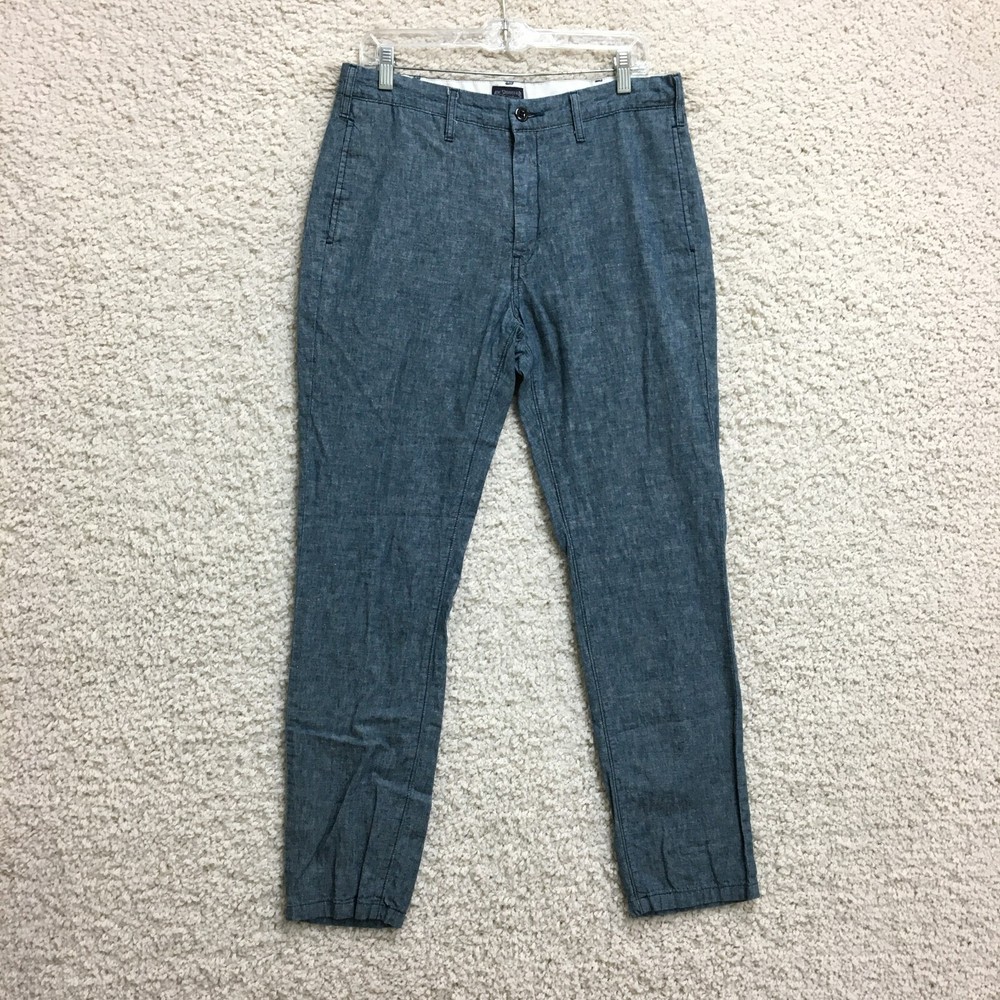 Levis Pants 32x32 Men Blue Linen Chino Straight Flat Front Trouser Pocket Casual